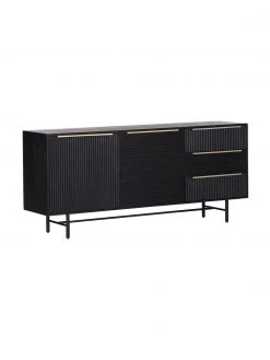 Akazienholz-Sideboard Mamba mit geriffelter Front, B 175 x H 77 cm