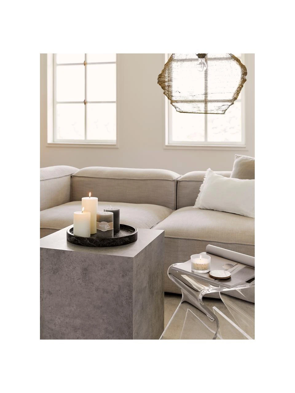 Westwing Collection Beistelltisch Lesley in Betonoptik, B 45 x H 50 cm – Bild 2