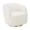 Westwing Collection Bouclé-Drehsessel Irene in Cremeweiß, B 74 x T 70 cm