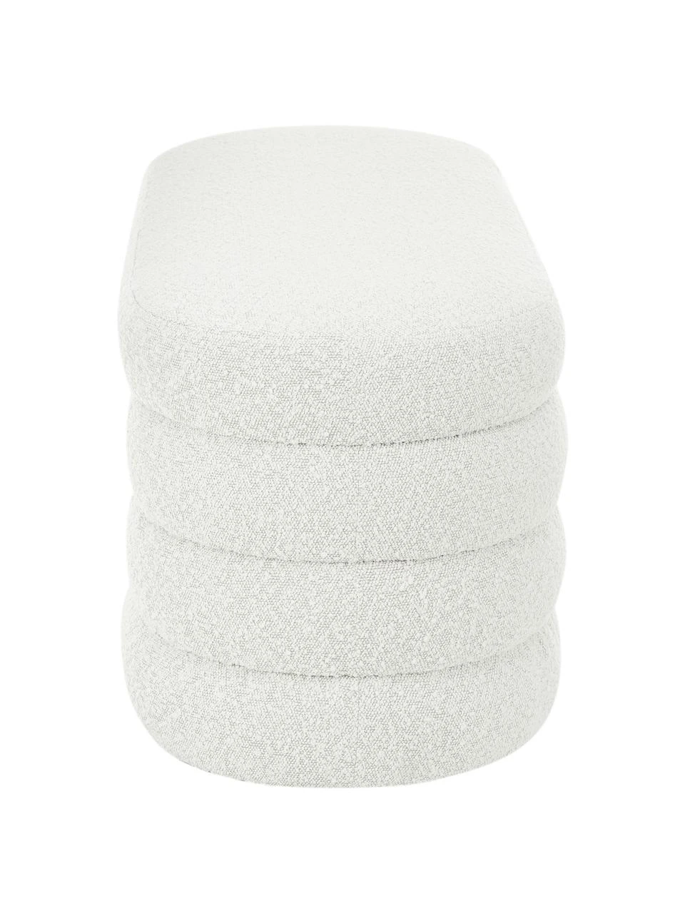 Westwing Collection Bouclé-Polsterbank Alto in Cremeweiß, B 110 x H 47 cm – Bild 6