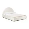 Westwing Collection Bouclé-Polsterbett Ebba in Cremeweiß, 140 x 200 cm