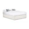 Westwing Collection Boxspringbett Enya ohne Kopfteil in Greige, 140 x 200 cm, Härtegrad H2