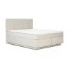 Westwing Collection Boxspringbett Livia mit Stauraumfunktion in Creme, B 140 x L 200 cm, Härtegrad 2