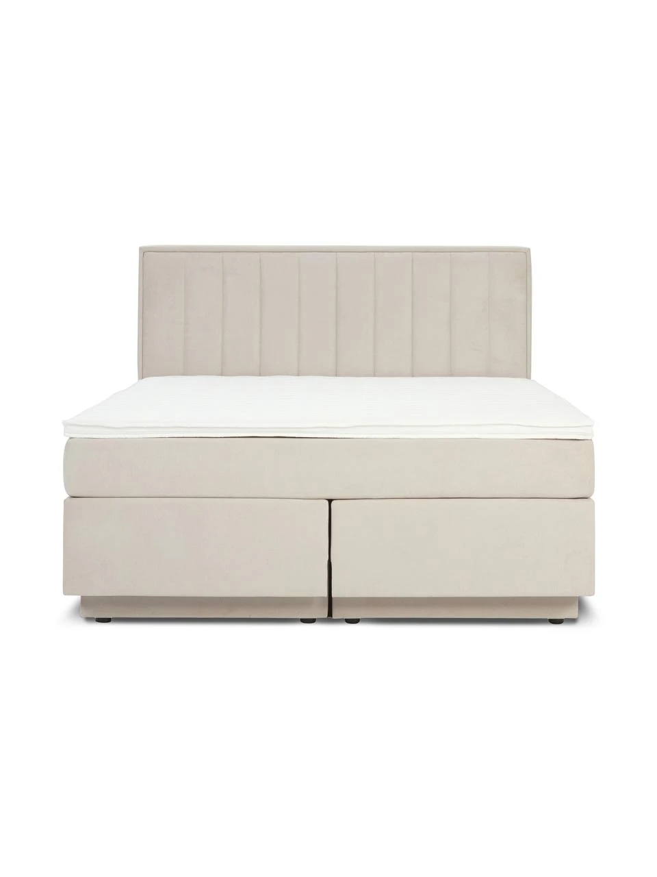 Westwing Collection Boxspringbett Livia mit Stauraumfunktion in Creme, B 140 x L 200 cm, Härtegrad 2 – Bild 4