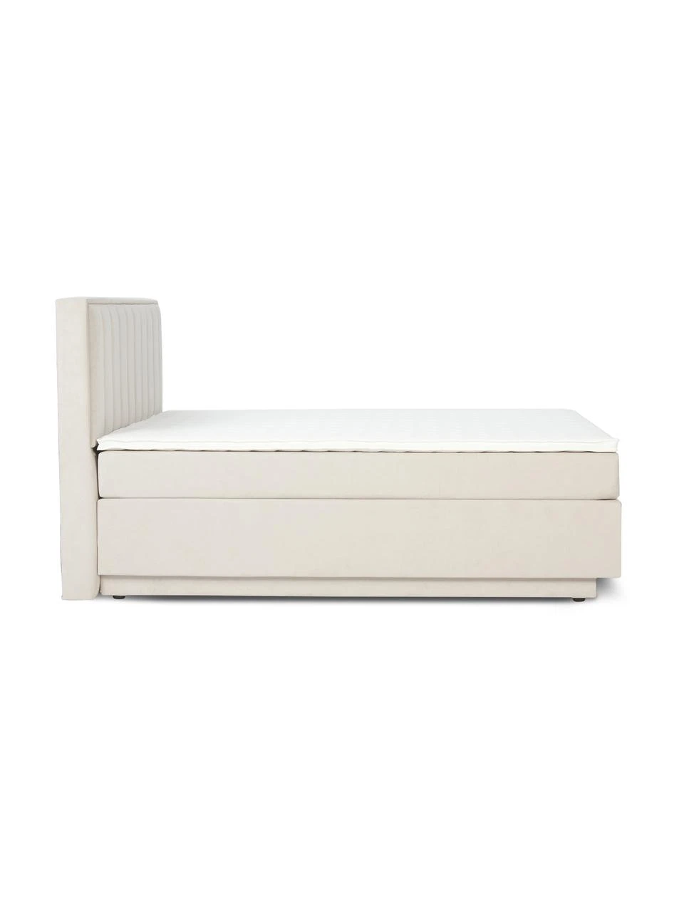Westwing Collection Boxspringbett Livia mit Stauraumfunktion in Creme, B 140 x L 200 cm, Härtegrad 2 – Bild 6