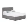 Westwing Collection Boxspringbett Oberon in Anthrazit, 140 x 200 cm, Härtegrad H2