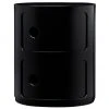Kartell Design Container Componibili 2 Modules in Schwarz, Ø 32 x H 40 cm