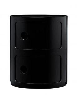 Kartell Design Container Componibili 2 Modules in Schwarz, Ø 32 x H 40 cm
