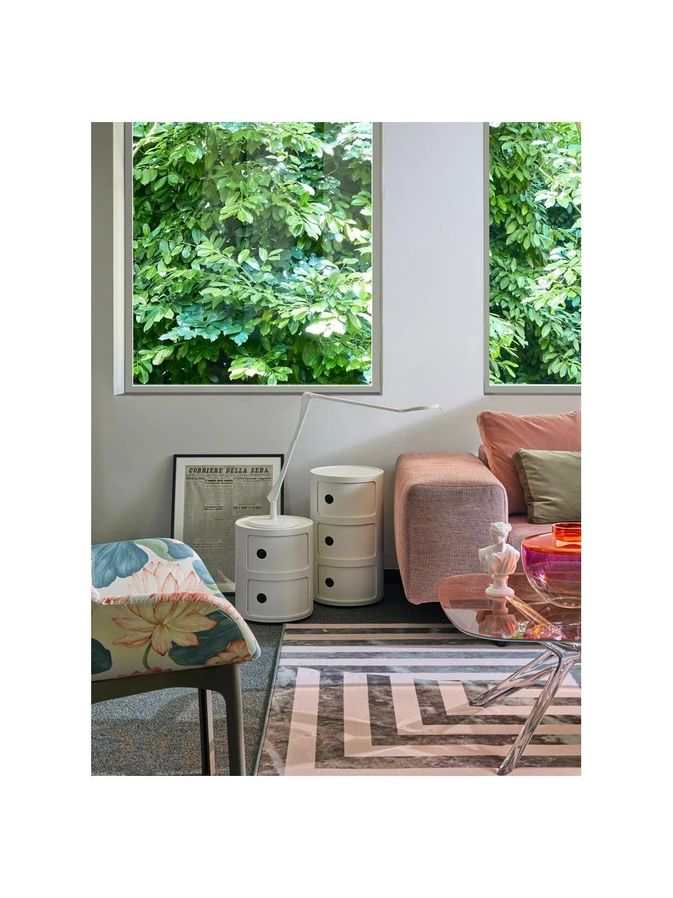 Kartell Design Container Componibili 3 Modules in Cremeweiß, Ø 32 x H 59 cm – Bild 2