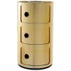 Kartell Design Container Componibili 3 Modules in Gold, Ø 32 x H 59 cm