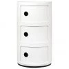 Kartell Design Container Componibili 3 Modules in Weiß, Ø 32 x H 59 cm