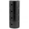Kartell Design Container Componibili 4 Modules in Schwarz, Ø 32 x H 77 cm