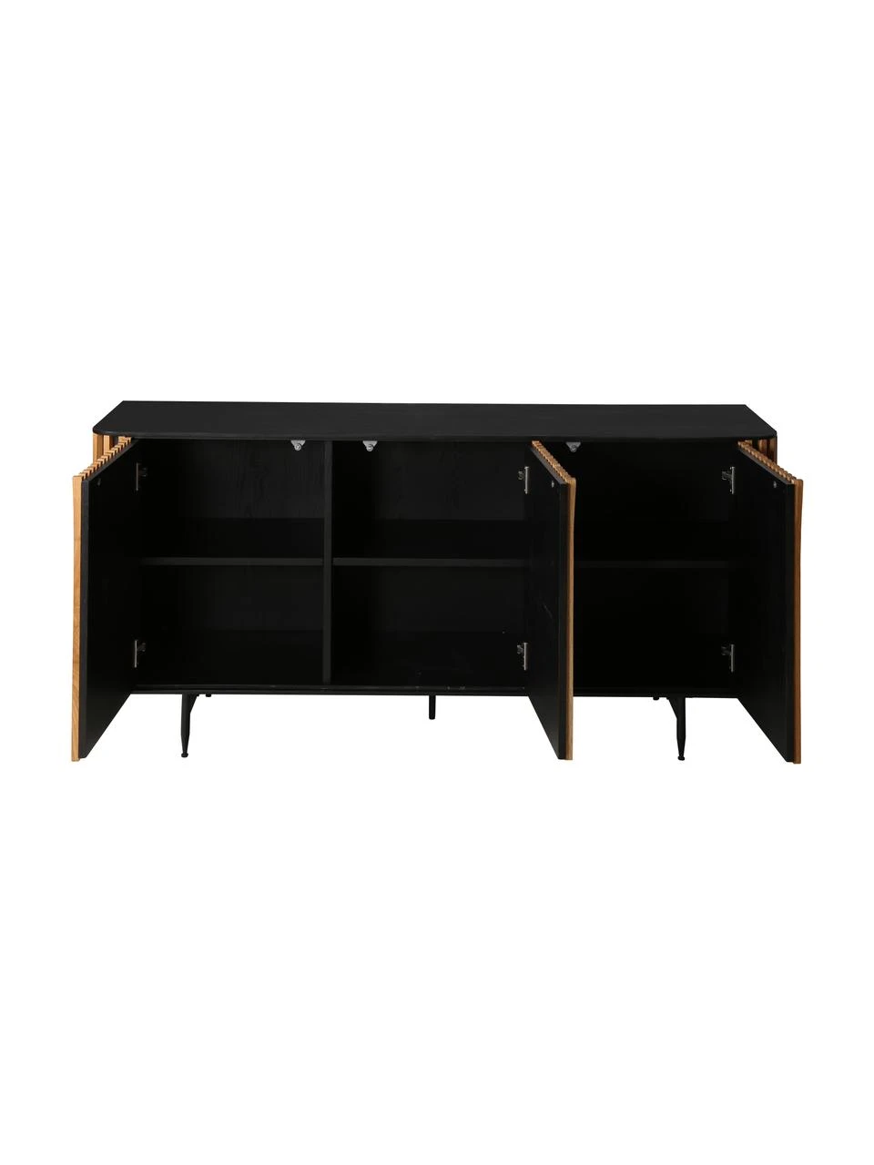 Design-Sideboard Linea mit Türen und Eichenholzfurnier, B 159 x H 74 cm – Bild 5