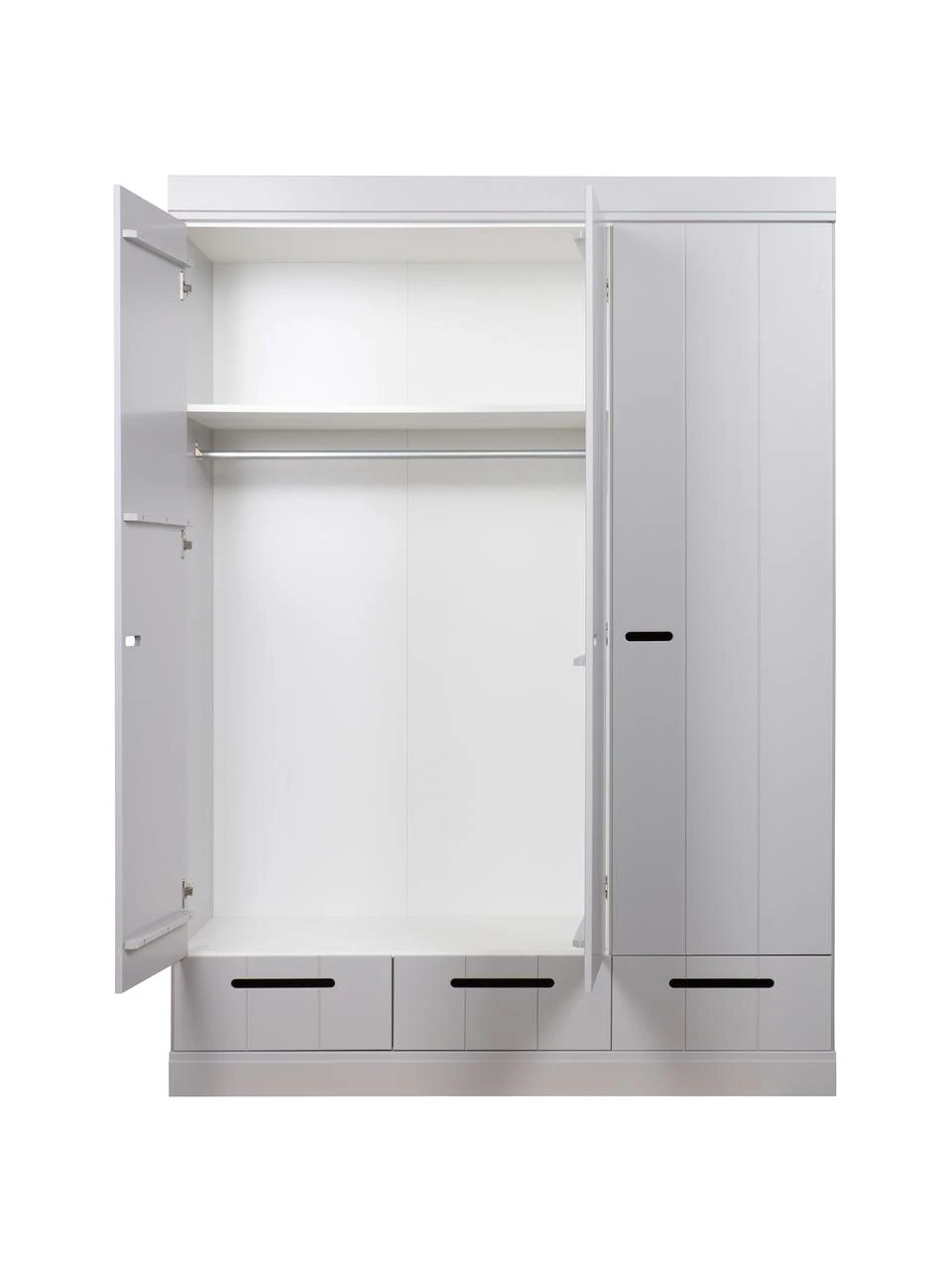 Drehtürenschrank Connect in Hellgrau, 3-türig, B 140 x H 195 cm – Bild 4