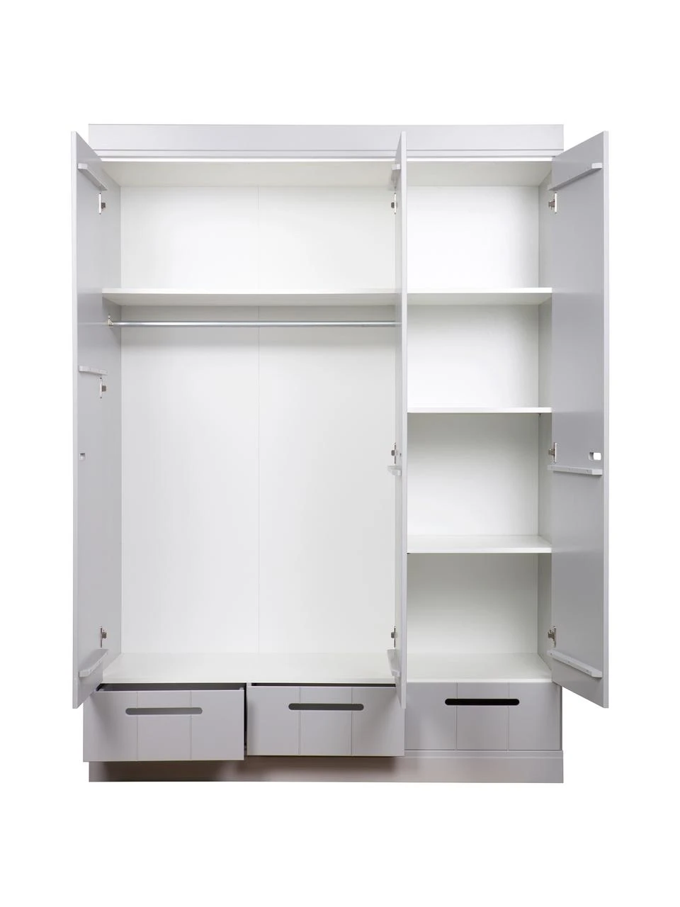 Drehtürenschrank Connect in Hellgrau, 3-türig, B 140 x H 195 cm – Bild 5