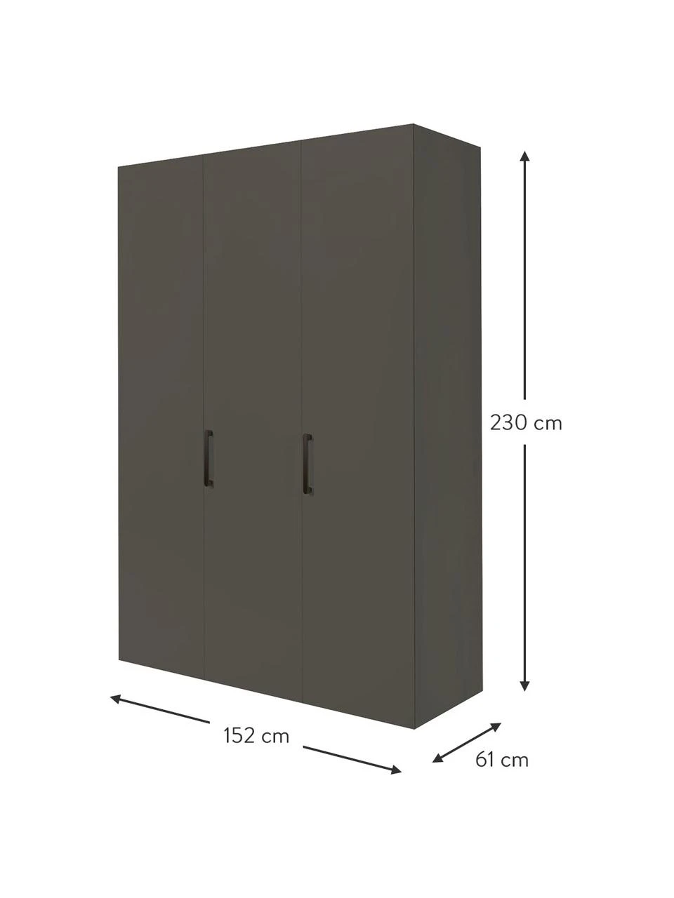 Drehtürenschrank Madison 3-türig, inkl. Montageservice, B 152 cm x H 230 cm – Bild 2