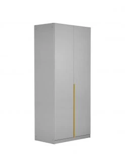 Drehtürenschrank Mia in Hellgrau, 2-türig, B 91 x H 210 cm