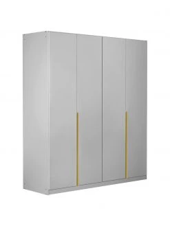 Drehtürenschrank Mia in Hellgrau, 4-türig, B 181 x H 210 cm