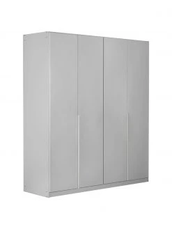 Drehtürenschrank Mia in Hellgrau, 4-türig, B 181 x H 210 cm