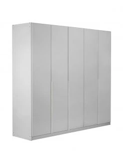 Drehtürenschrank Mia in Hellgrau, 5-türig, B 226 x H 210 cm
