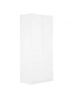 Drehtürenschrank Mia in Weiß, 2-türig, B 91 x H 210 cm