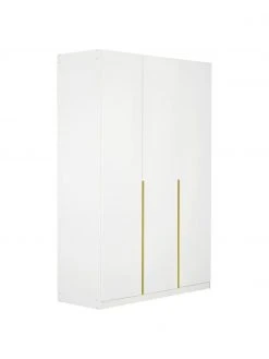 Drehtürenschrank Mia in Weiß, 3-türig, B 136 x H 210 cm