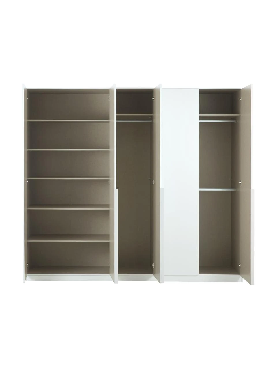 Drehtürenschrank Mia in Weiß, 5-türig, B 226 x H 210 cm – Bild 5