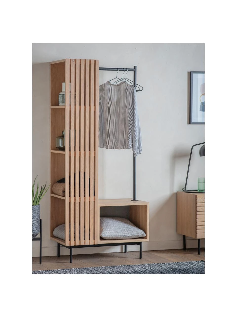 Garderobe Okayama aus Eichenholz, B 80 x H 175 cm – Bild 2