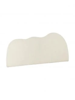 Gepolstertes Bouclé-Kopfteil Wave in Weiß, B 184 x H 80 cm