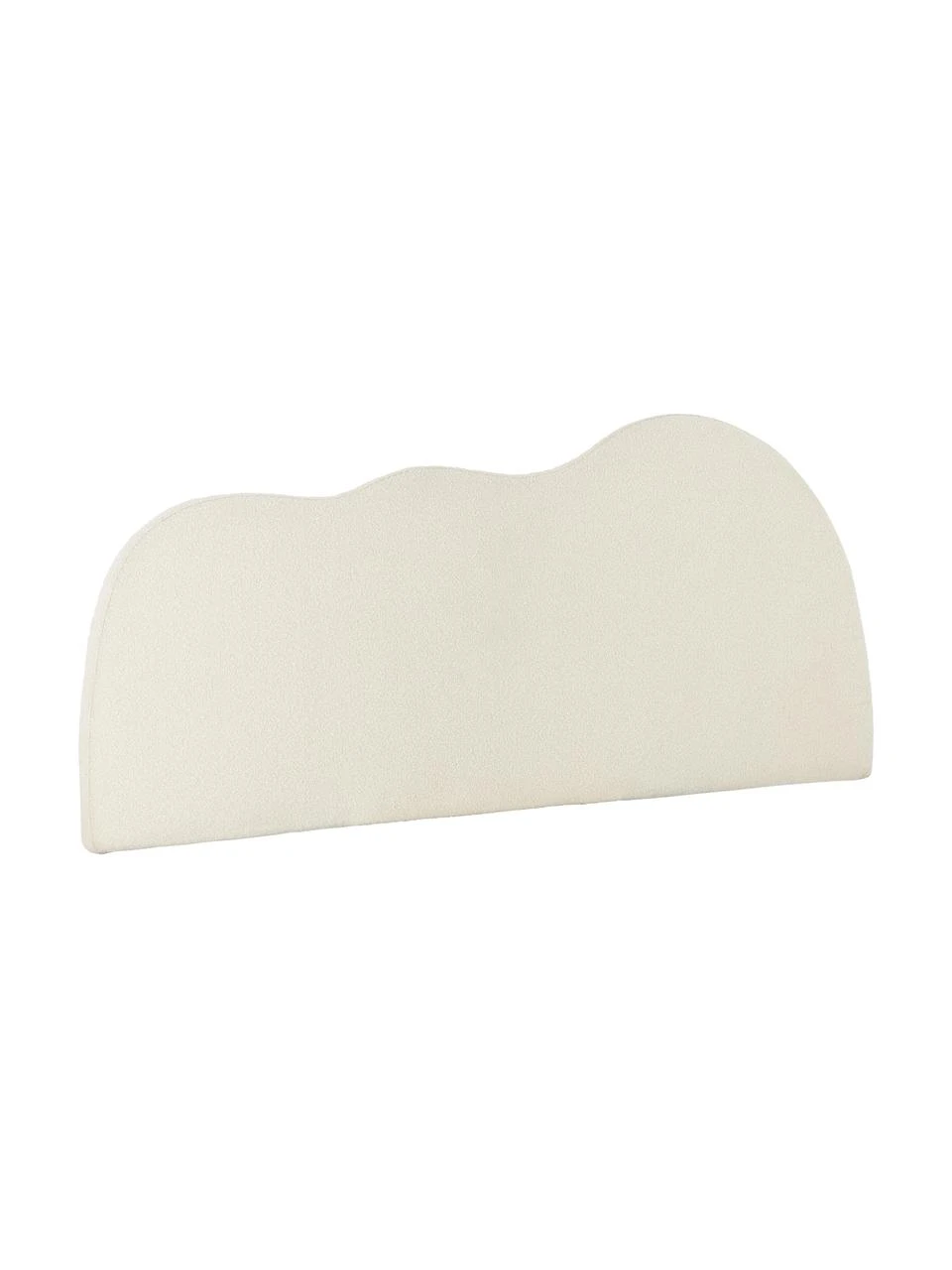 Gepolstertes Bouclé-Kopfteil Wave in Weiß, B 184 x H 80 cm