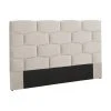 Gepolstertes Samt-Kopfteil Teggan in Beige, B 183 x H 115 cm