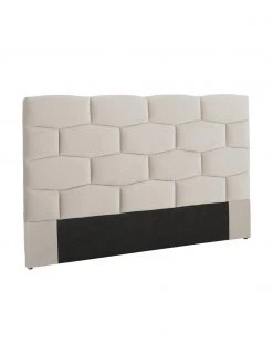 Gepolstertes Samt-Kopfteil Teggan in Beige, B 183 x H 115 cm
