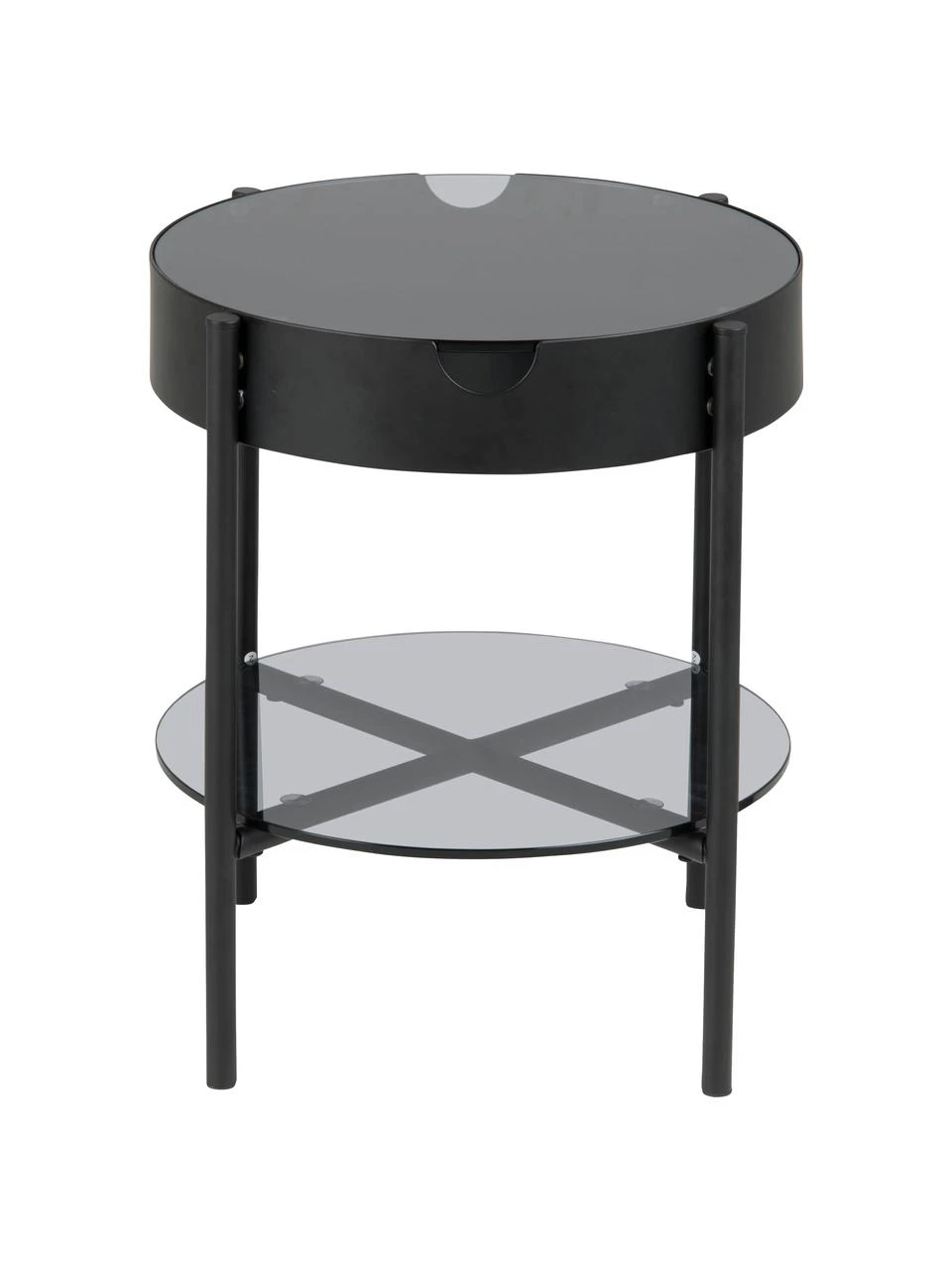 Glas-Beistelltisch Tipton mit Stauraum, Ø 45 x H 50 cm – Bild 5