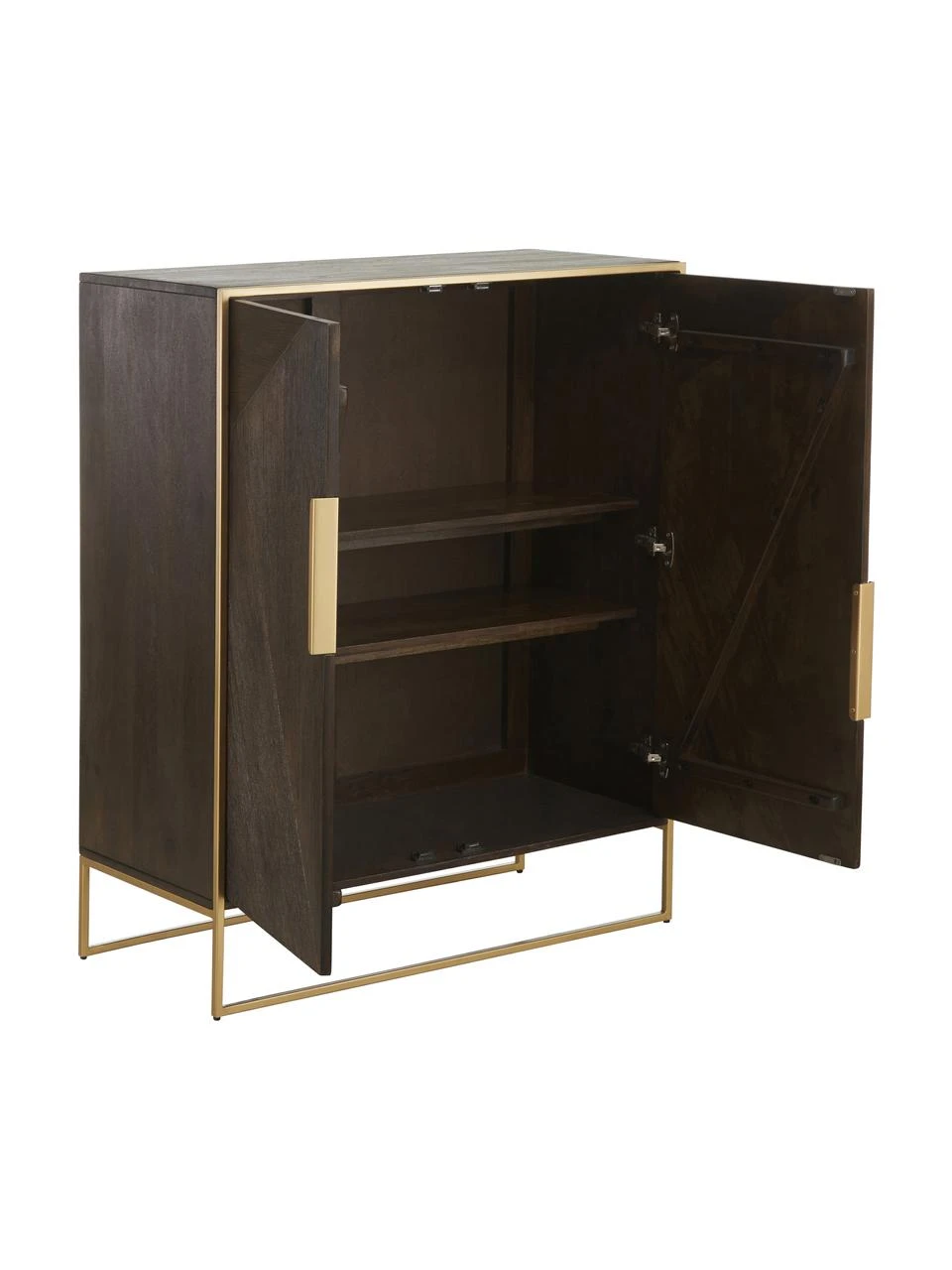 Westwing Collection Highboard Harry aus massivem Mangoholz, B 100 x H 120 cm – Bild 6