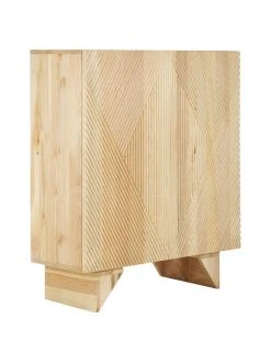 Westwing Collection Highboard Louis aus massivem Eschenholz mit Türen, B 100 x H 120 cm