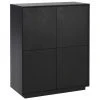 Westwing Collection Highboard Noel aus Eschenholzfurnier in Schwarz, B 100 x H 120 cm
