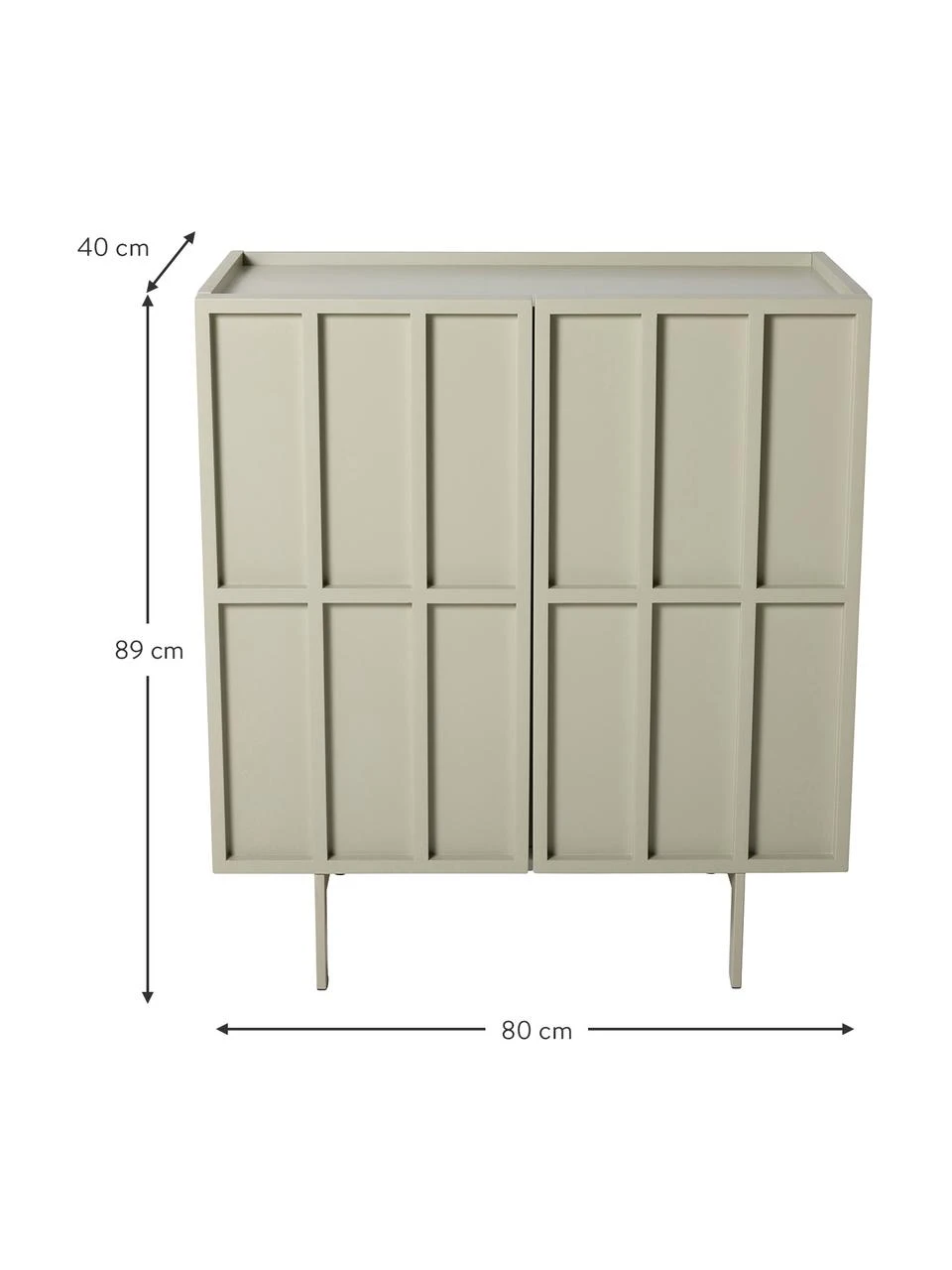 HKliving Highboard Pebble in Beige, B 80 x H 89 cm – Bild 3