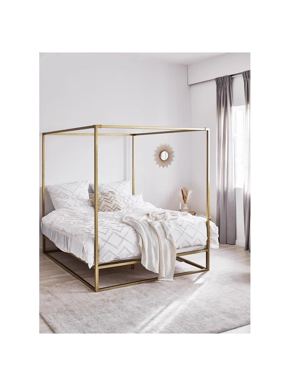 Westwing Collection Himmelbett Belle aus Metall in Gold, 160 x 200 cm – Bild 2