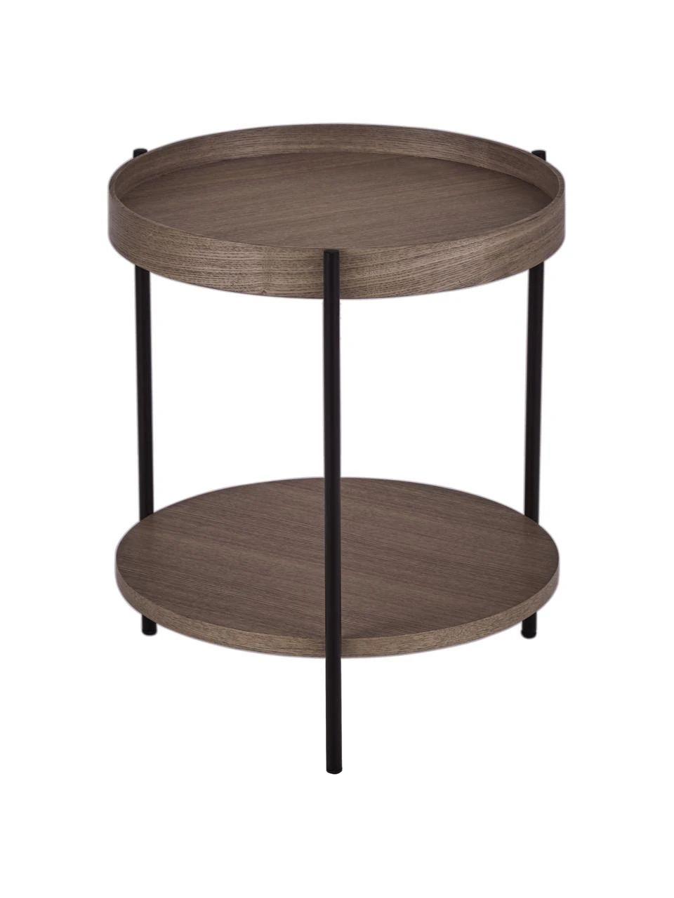 Westwing Collection Holz-Beistelltisch Renee in Dunkelbraun, Ø 44 x H 49 cm