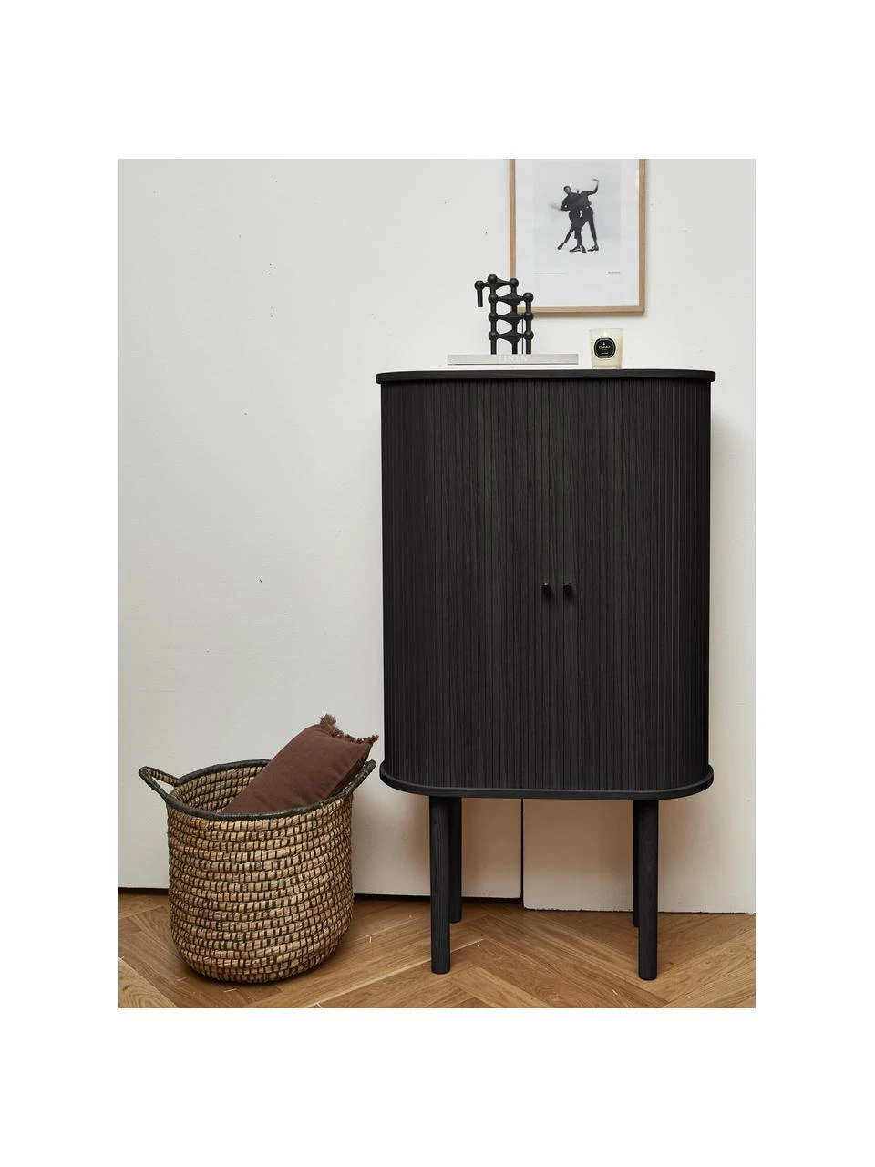 Westwing Collection Holz-Highboard Calary mit geriffelter Front, B 75 x H 130 cm – Bild 3