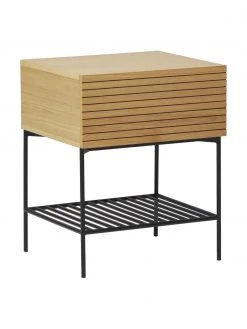 Westwing Collection Holz-Nachttisch Johanna mit Schublade, B 45 x H 56 cm
