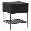 Westwing Collection Holz-Nachttisch Johanna mit Schublade in Schwarz, B 45 x H 56 cm