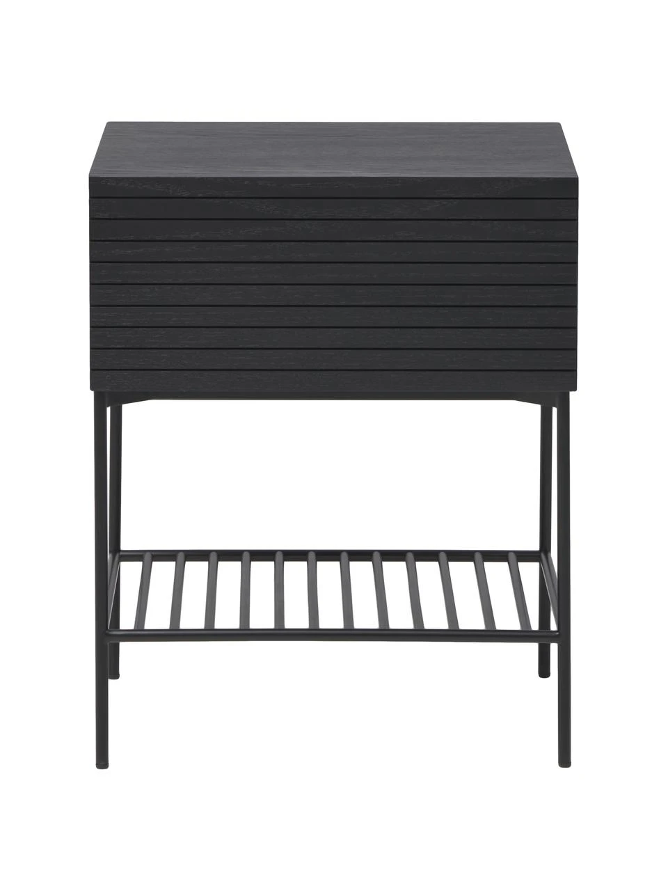 Westwing Collection Holz-Nachttisch Johanna mit Schublade in Schwarz, B 45 x H 56 cm – Bild 5