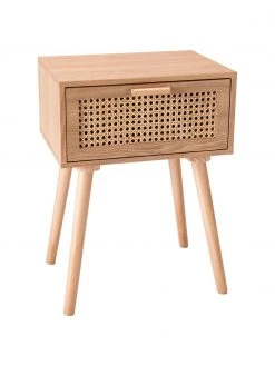 Holz-Nachttisch Romeo mit Wiener Geflecht, B 40 x H 56 cm