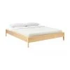 Westwing Collection Holzbett Tammy ohne Kopfteil in Hellbraun, 140 x 200 cm
