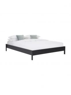 Westwing Collection Holzbett Tammy ohne Kopfteil in Schwarz, 140 x 200 cm