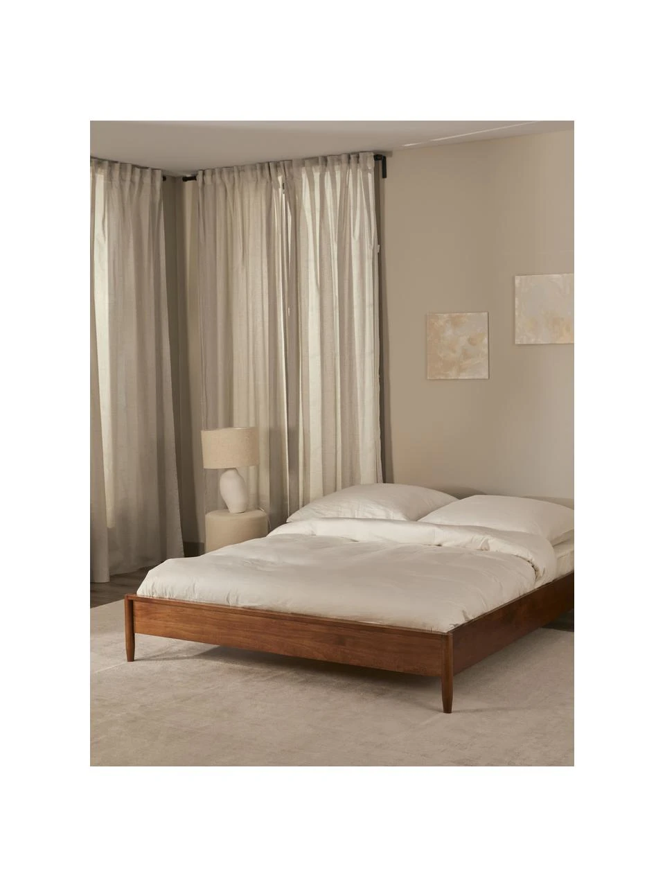 Westwing Collection Holzbett Windsor ohne Kopfteil aus massivem Kiefernholz, 160 x 200 cm – Bild 3