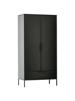 Kleiderschrank Adam in Schwarz, 2-türig, B 100 x H 200 cm