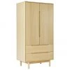 Westwing Collection Kleiderschrank Cassy aus Eichenholzfurnier, 2-türig, B 100 x H 195 cm