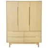 Westwing Collection Kleiderschrank Cassy aus Eichenholzfurnier, 3-türig, B 148 x H 195 cm
